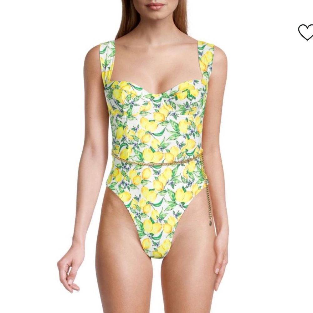WEWOREWHAT  Vintage Danielle One Piece - Lemons All Over - size M